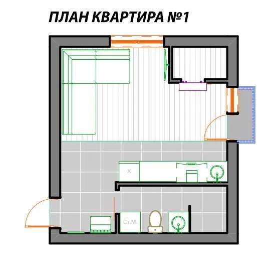 Продажа 1-комнатной квартиры 28 м², Левитана ул., 2б