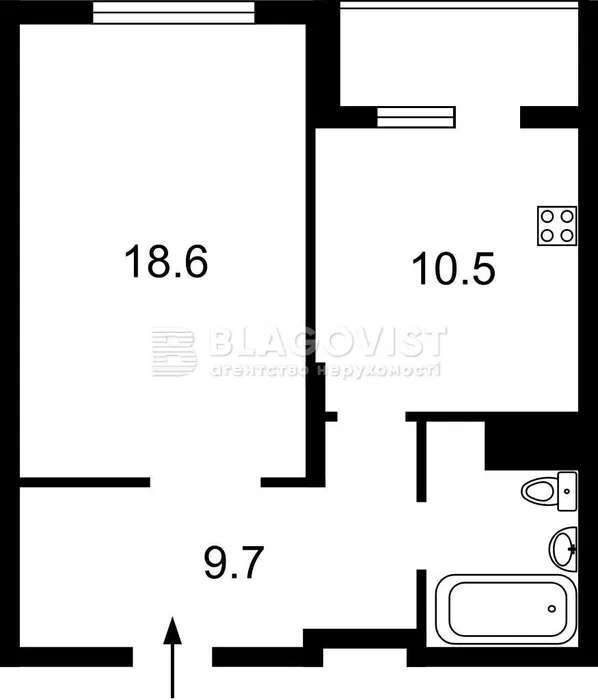 Аренда 1-комнатной квартиры 47 м², Краковская ул., 27