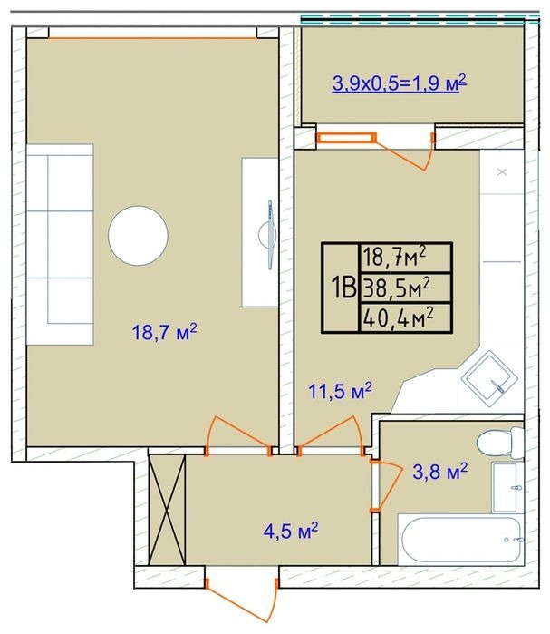 Продажа 1-комнатной квартиры 42 м², Фонтанская дор.