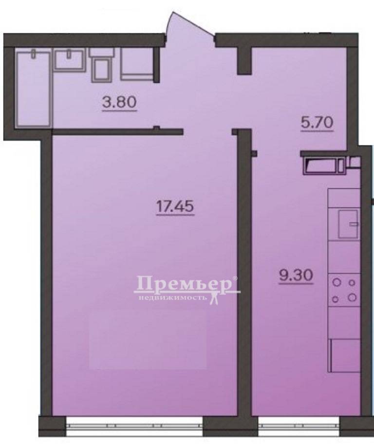 Продажа 1-комнатной квартиры 37 м², Марсельская ул.