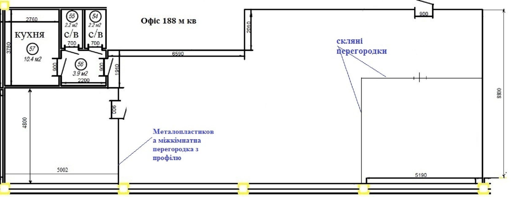 Оренда офісу 190 м², Шолуденка вул., 3