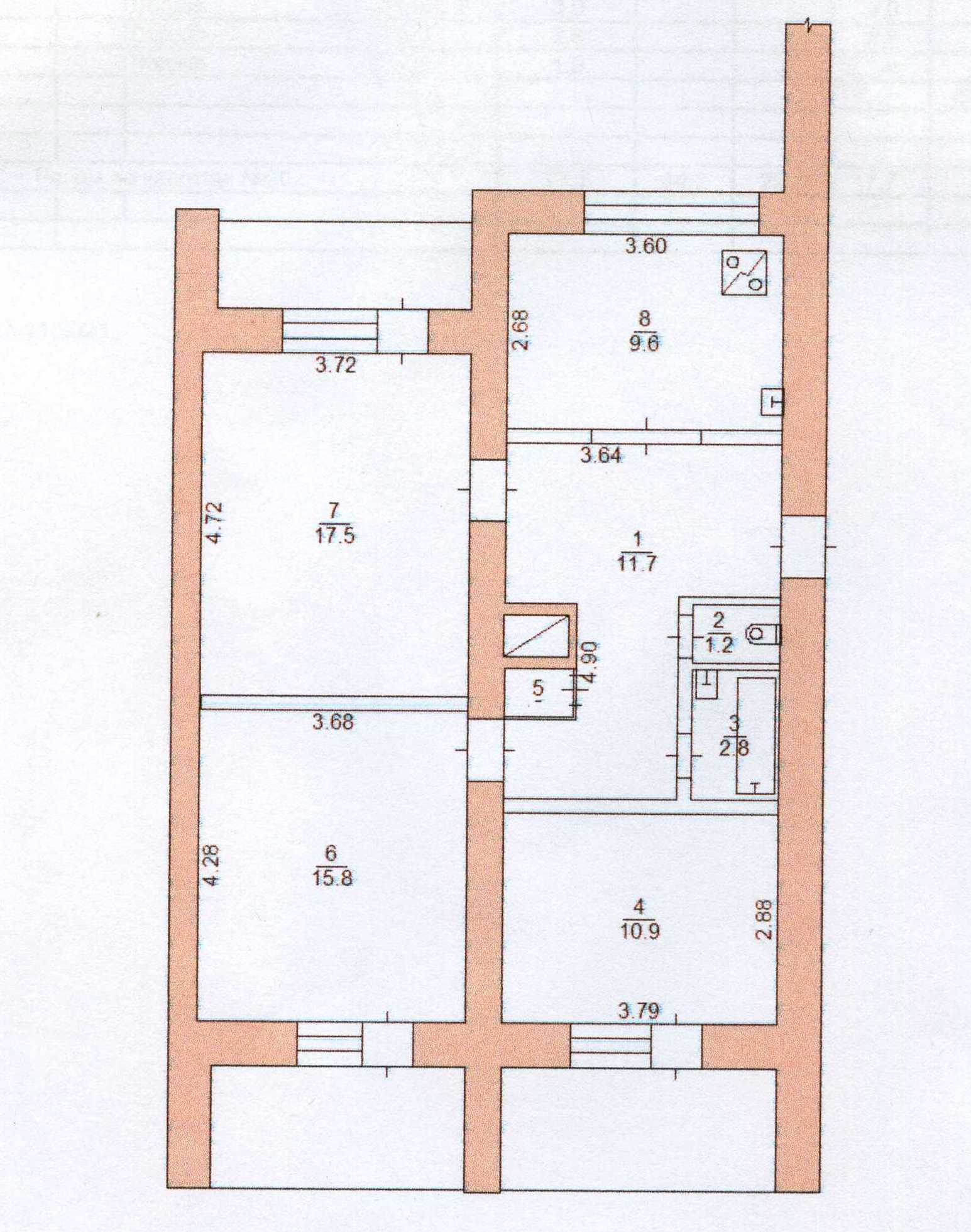 Продаж 3-кімнатної квартири 80 м², Центральний бул., 888