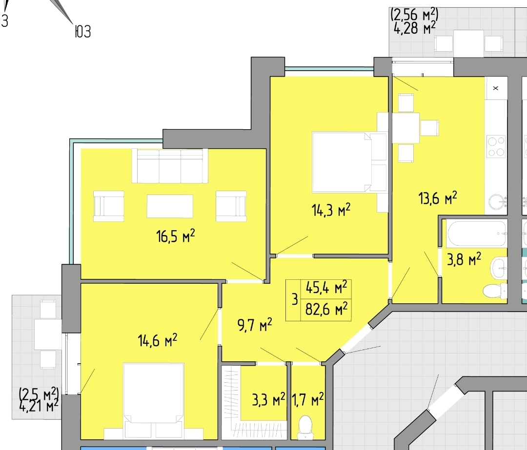 Продажа 3-комнатной квартиры 84 м², Академика Вильямса ул.