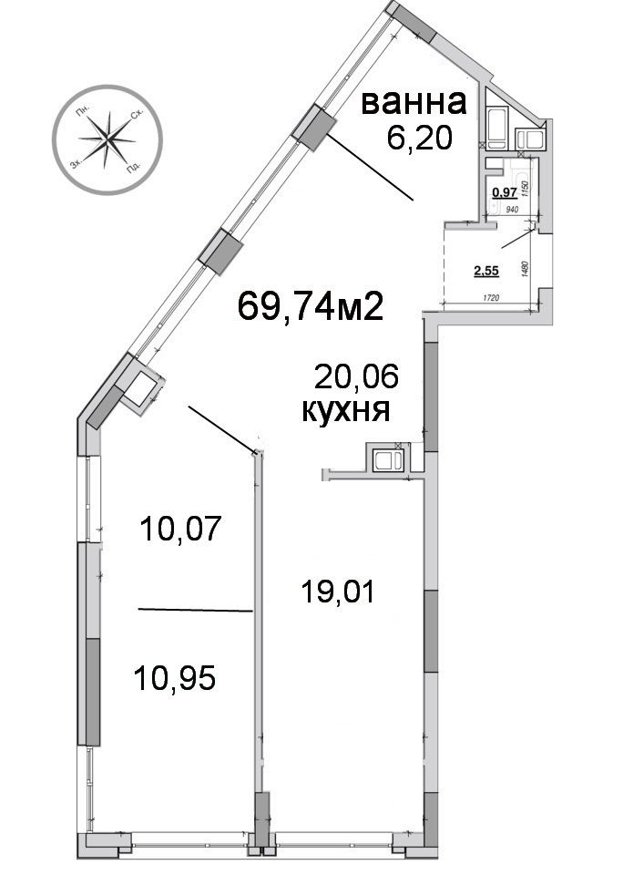 Продажа 3-комнатной квартиры 70 м², Тараса Шевченко ул., 300