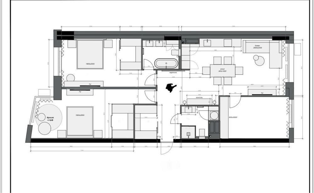 Аренда 3-комнатной квартиры 119 м²