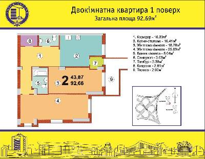 2-комнатная 92.66 м² в ЖК на Академика Глушкова, 92Б от 19 820 грн/м², Киев