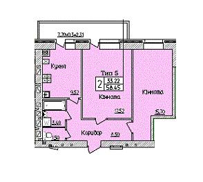 2-комнатная 58.45 м² в ЖК на ул. Вокзальная, 11А от 18 050 грн/м², пгт Глеваха
