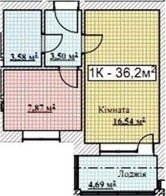 1-комнатная 36.2 м² в ЖК Минеральный 39 от 11 620 грн/м², г. Ирпень