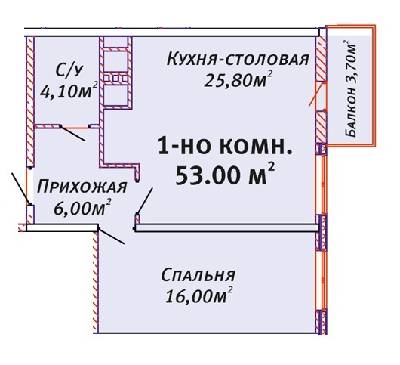 1-комнатная 53 м² в ЖК Альтаир от застройщика, Одесса