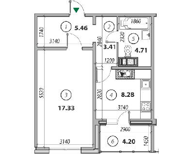1-комнатная 43.39 м² в ЖК Welcome Home на Садовой, 45Б от 13 000 грн/м², г. Ирпень