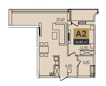 2-комнатная 54.8 м² в КД Graf от 46 160 грн/м², Одесса