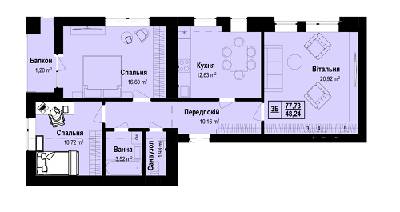 3-комнатная 77.73 м² в ЖК Vlasna от 23 000 грн/м², с. Ходосовка