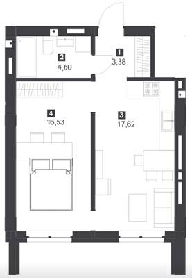 1-комнатная 42.13 м² в ЖК Панорамный дом от 18 000 грн/м², Львов