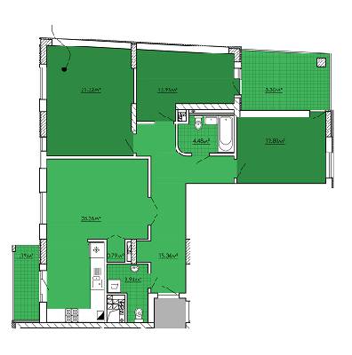 3-комнатная 51.66 м² в ЖК Kvartal Praud от 22 320 грн/м², Львов