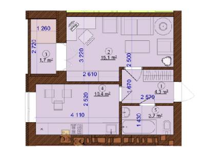 1-комнатная 35.2 м² в ЖК Барвиха от 16 000 грн/м², г. Ирпень