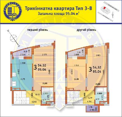 3-комнатная 95.04 м² в ЖК на ул. Горловская, 215А, 215Б, 215В от 16 222 грн/м², Киев
