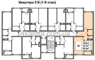 2-комнатная 62.09 м² в ЖК 4 карата от 13 650 грн/м², г. Вышгород