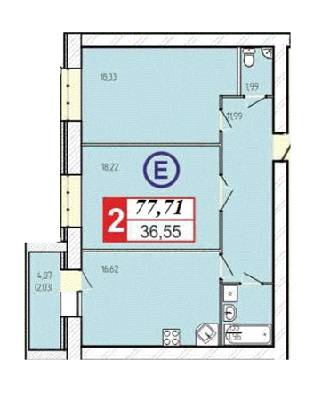 2-комнатная 77.71 м² в ЖК 777 от 13 100 грн/м², Житомир
