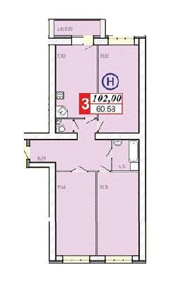3-комнатная 102 м² в ЖК 777 от 17 000 грн/м², Житомир