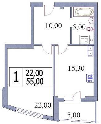 1-комнатная 55 м² в ЖК Адмирал от 24 000 грн/м², Киев