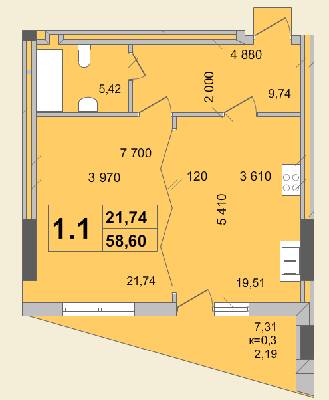 1-комнатная 58.6 м² в КД Гоголевская, 47 от 56 490 грн/м², Киев