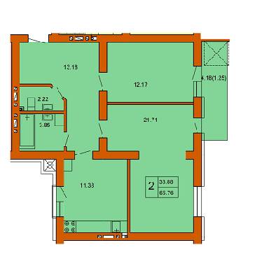 2-комнатная 65.76 м² в ЖК Кленовий Парк от 13 800 грн/м², г. Трускавец
