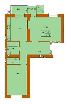 2-комнатная 67.31 м² в ЖК Кленовий Парк от 13 800 грн/м², г. Трускавец