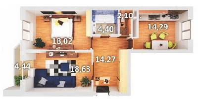 2-комнатная 73.04 м² в ЖК Атлант 2 от 12 640 грн/м², пгт Коцюбинское