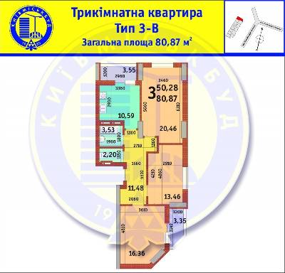 3-комнатная 80.87 м² в ЖК Драгоманова от застройщика, Киев
