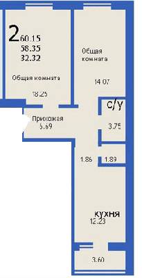 1-комнатная 60.15 м² в ЖК на ул. Людвига Заменгофа (Благоева), 1 от застройщика, Херсон