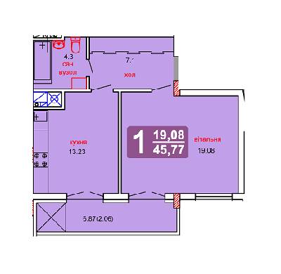 1-комнатная 45.77 м² в ЖК на ул. Перфецкого, 2 от 17 030 грн/м², Львов