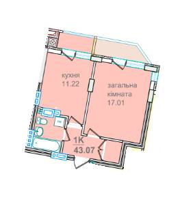 1-комнатная 43.07 м² в ЖК Околиця Джона Леннона от 18 750 грн/м², Львов