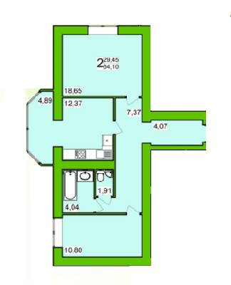 2-комнатная 64.1 м² в ЖК Прованс от 13 000 грн/м², Хмельницкий