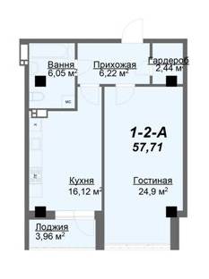 1-комнатная 57.71 м² в ЖК Резиденция от 31 250 грн/м², Харьков