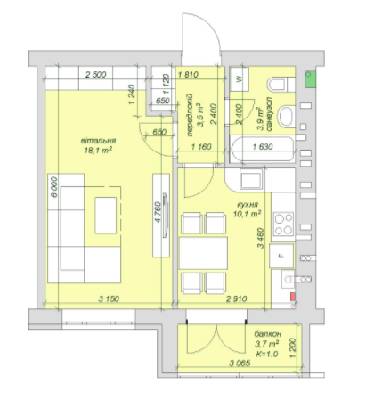 1-комнатная 39.3 м² в ЖК Софиевский пассаж от 20 640 грн/м², с. Софиевская Борщаговка