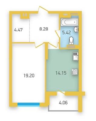 1-комнатная 53.55 м² в ЖК Friendly House от 23 600 грн/м², Киев