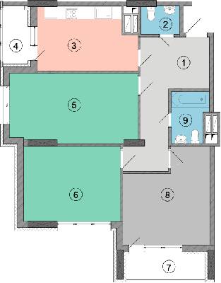 3-комнатная 92.5 м² в ЖК Geneva от 23 400 грн/м², Киев