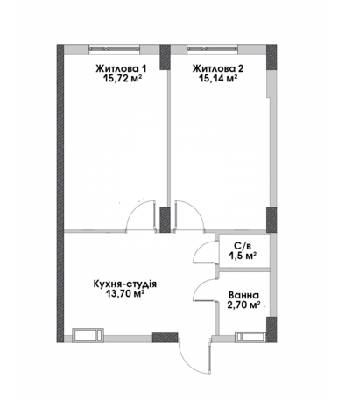 2-комнатная 46.89 м² в ЖК City Park от 14 100 грн/м², г. Ирпень