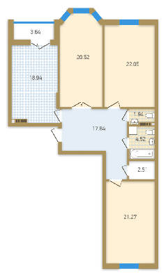 3-комнатная 111.41 м² в ЖК Подол Градъ от 39 790 грн/м², Киев