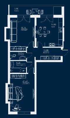2-кімнатна 77.61 м² в ЖК Einstein Concept House від 47 050 грн/м², Київ