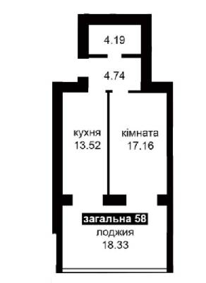 1-комнатная 58 м² в ЖК Капитал 2 от 15 500 грн/м², г. Ирпень
