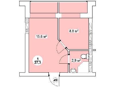 1-кімнатна 27.3 м² в ЖК Нова Данія від 12 100 грн/м², с. Софіївська Борщагівка