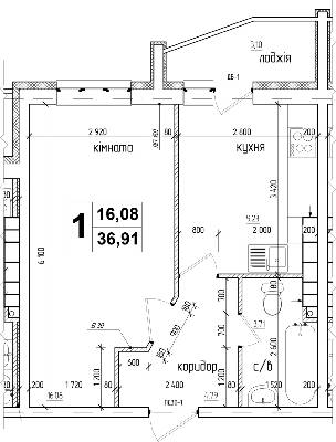 1-комнатная 36.91 м² в ЖК АТЛАНТ (Коцюбинское) от 18 900 грн/м², пгт Коцюбинское