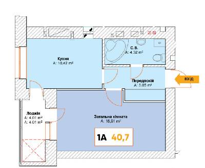 1-комнатная 40.71 м² в ЖК Continent от 15 000 грн/м², г. Буча