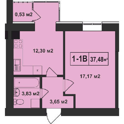 1-комнатная 37.48 м² в ЖК Покровский от 24 300 грн/м², пгт Гостомель