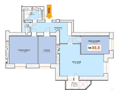 3-комнатная 85.8 м² в ЖК Continent от 12 000 грн/м², г. Буча