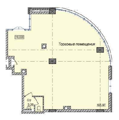 Торговое помещение 105.97 м² в КД Малевича, 48 от застройщика, Киев