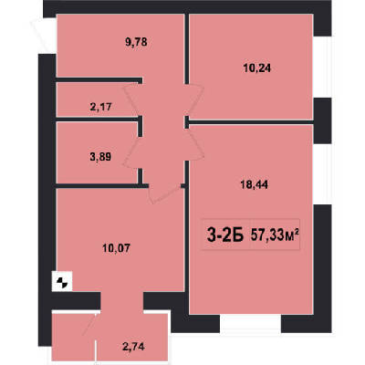 2-комнатная 57.33 м² в ЖК Покровский от 17 950 грн/м², пгт Гостомель