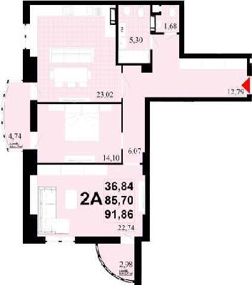 2-комнатная 91.86 м² в ЖК Златоуст от 39 000 грн/м², Киев