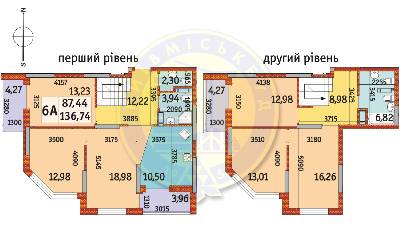 Двухуровневая 136.74 м² в ЖК Радужный от 19 250 грн/м², Киев